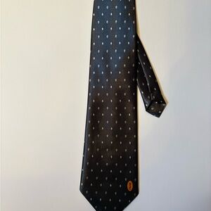 Yves Saint Laurent Black Tie with white  diamond patterns.